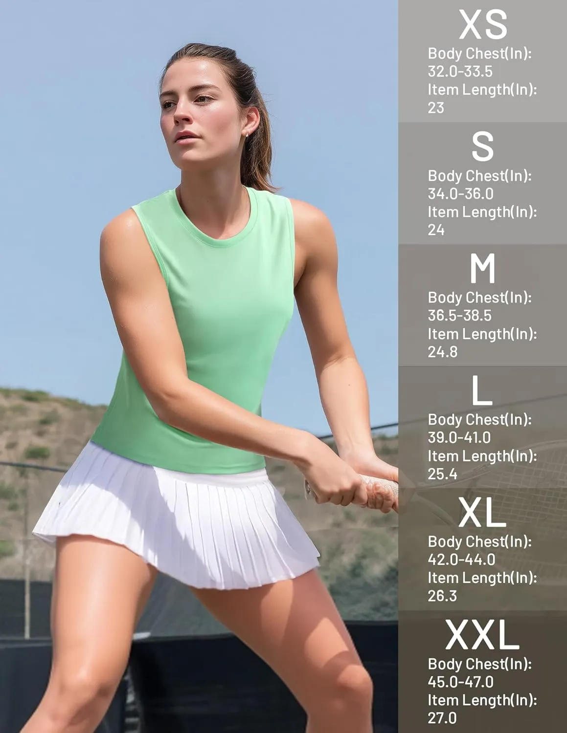 MIER Women's Sleeveless Workout Shirts UPF 50 Sun Protection Running Gym Tank Top Dry Fit Exercise Tennis Muscle Tee