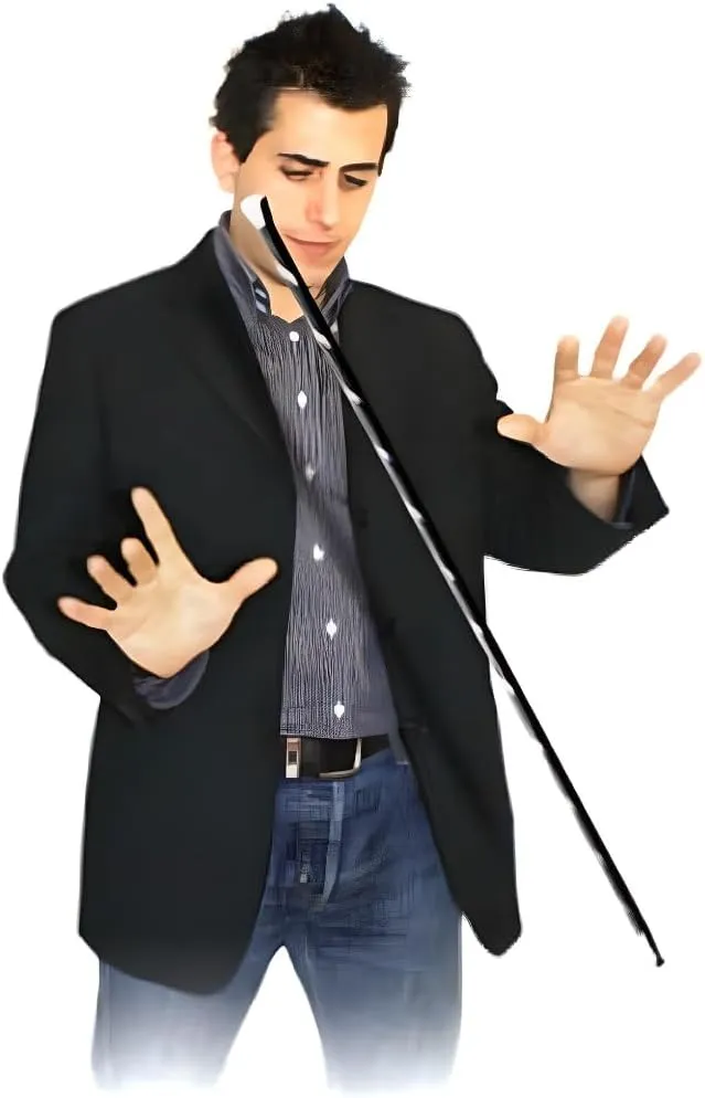 MilesMagic Magician's Dancing in Air Wand Floating 34'' Balanced Cane Levitation Magic Trick
