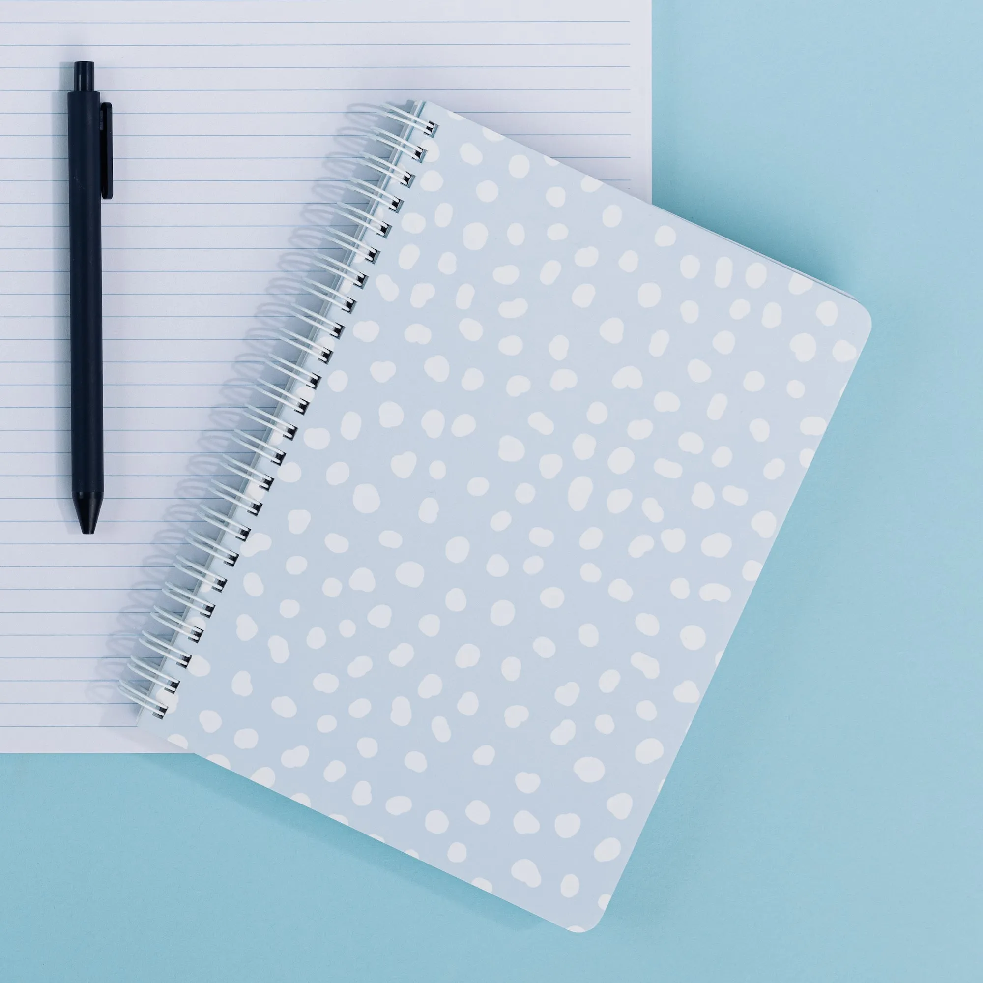 Mini Notebook, Light Blue Dots