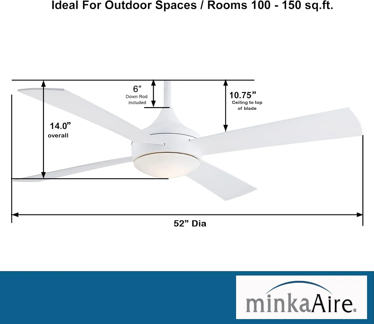 MINKA-AIRE Aluma Wet 52" Ceiling Fan