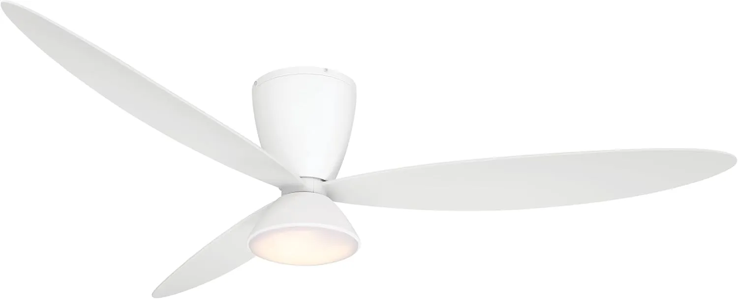 MINKA-AIRE MinkaAire Hourglass 58 LED Hourglass 58" 3 Blade LED Flush Mount Ceiling Fan with Remote Included - Flat White