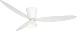 MINKA-AIRE MinkaAire Hourglass 58 LED Hourglass 58" 3 Blade LED Flush Mount Ceiling Fan with Remote Included - Flat White