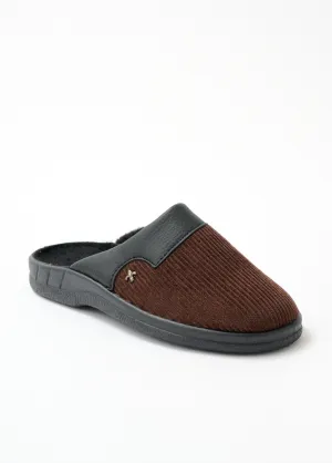Mixed velvet comfort width mule