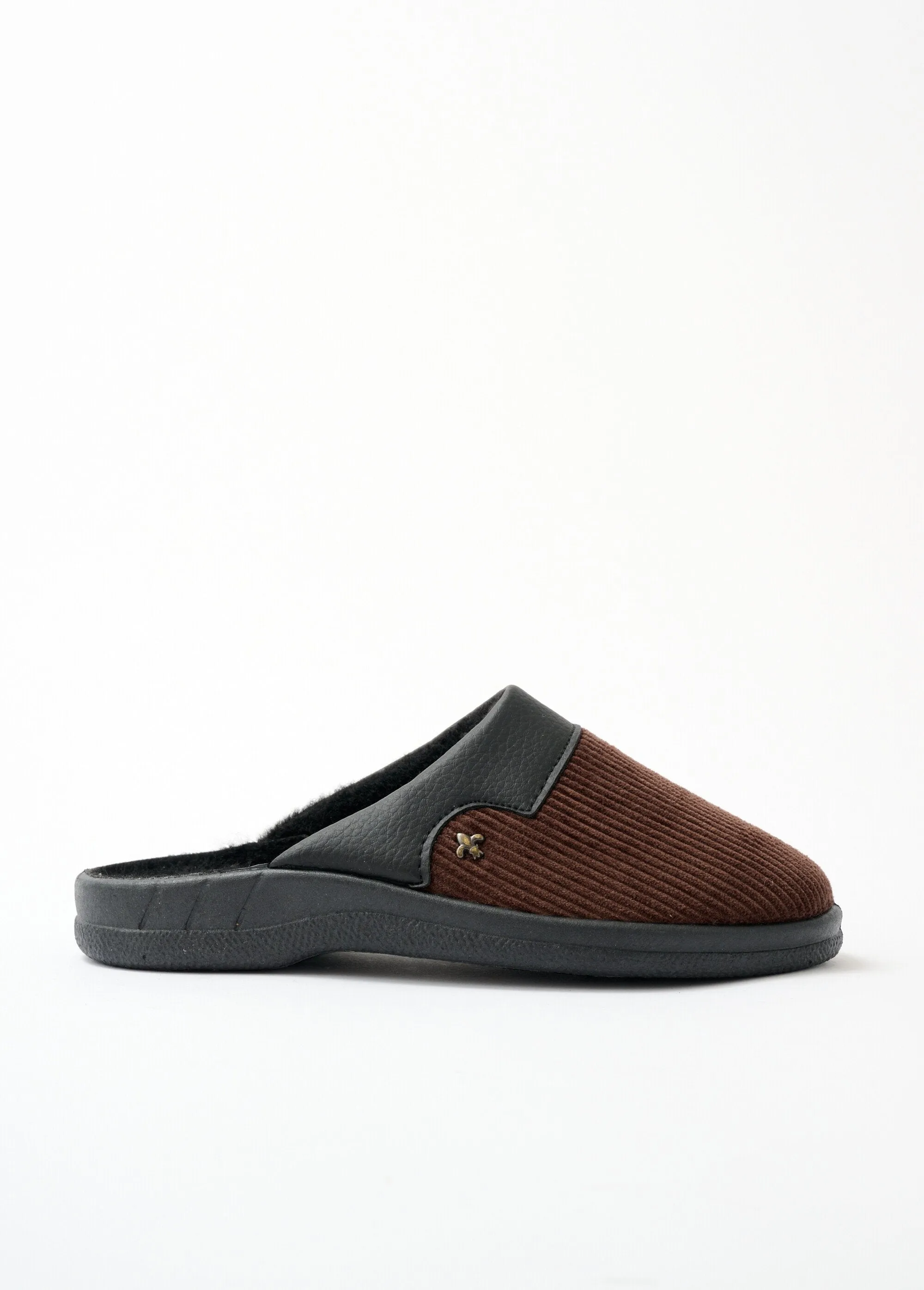 Mixed velvet comfort width mule