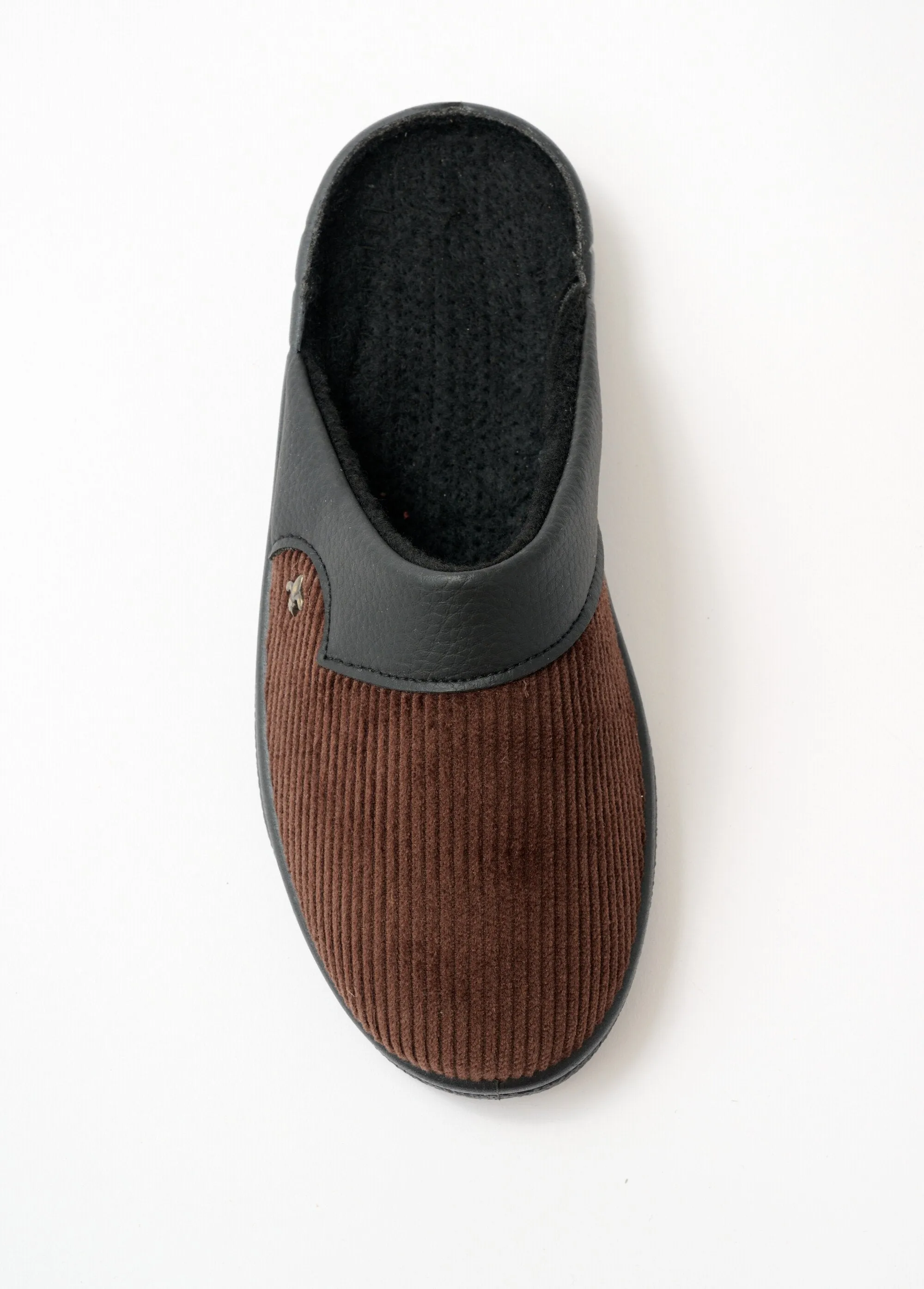 Mixed velvet comfort width mule
