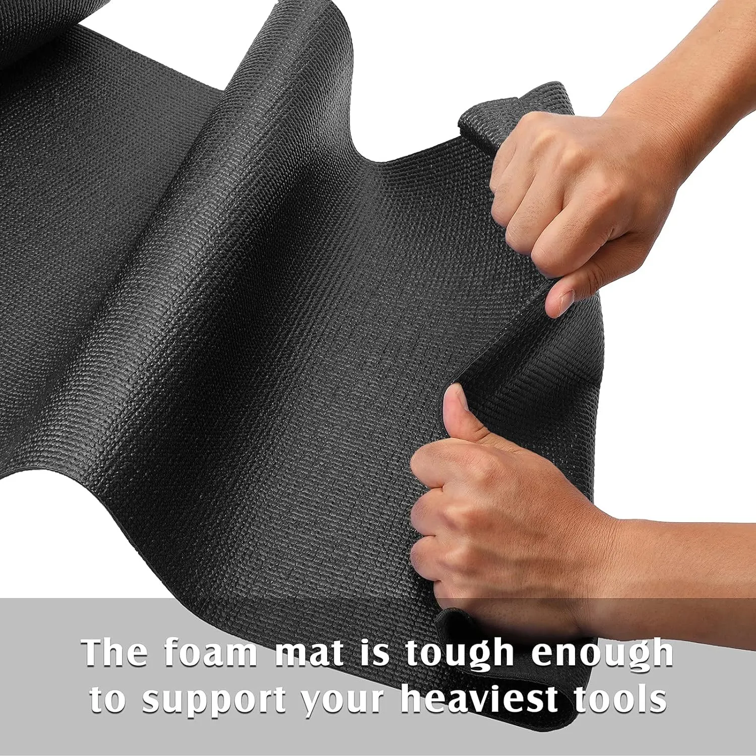 MIXPOWER Professional Tool Box Liner and Drawer Liner,Easy Cut Non-Slip Foam Rubber Toolbox Drawer Liner Mat - Adjustable Thick Cabinet Liners,Black,16 inch (Wide) x 16 feet (Long)