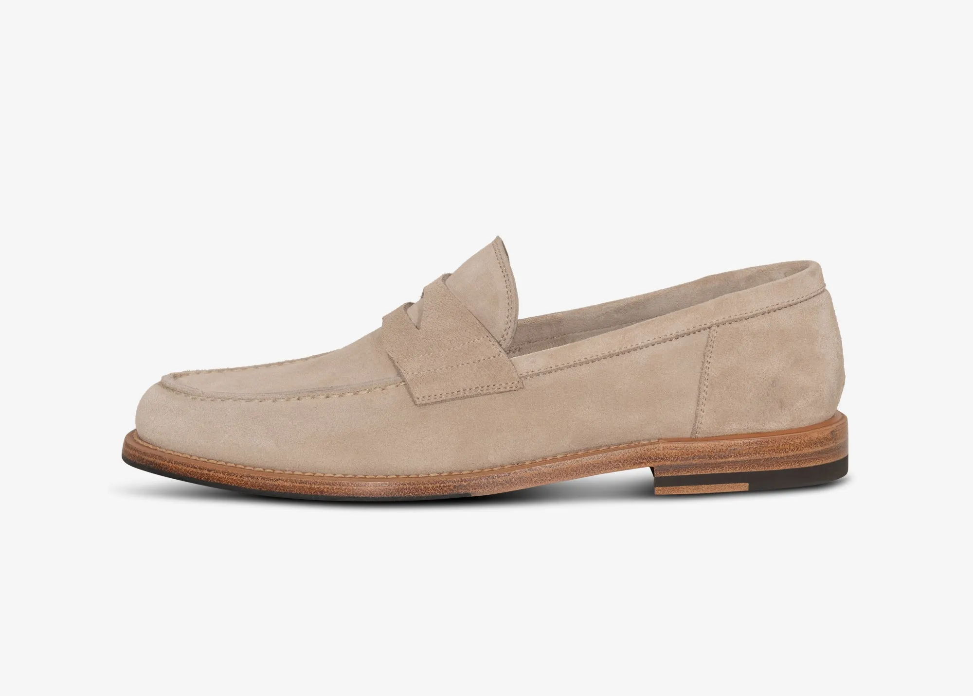 Mocassino college in suede beige