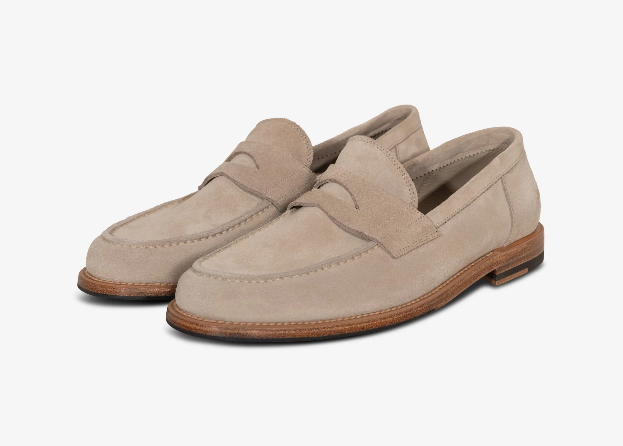 Mocassino college in suede beige