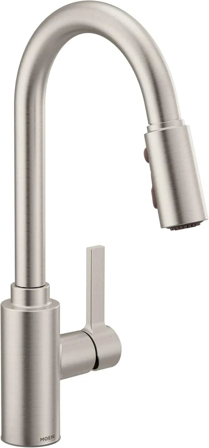 Moen 7882SRS Genta LX One-Handle Modern Kitchen Faucet with Pull Down Sprayer with a Reflex Docking Head and Featuring Power Boost for a Faster Clean, Spot Resist Stainless