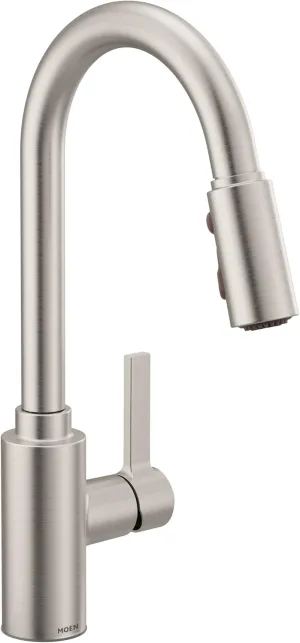 Moen 7882SRS Genta LX One-Handle Modern Kitchen Faucet with Pull Down Sprayer with a Reflex Docking Head and Featuring Power Boost for a Faster Clean, Spot Resist Stainless