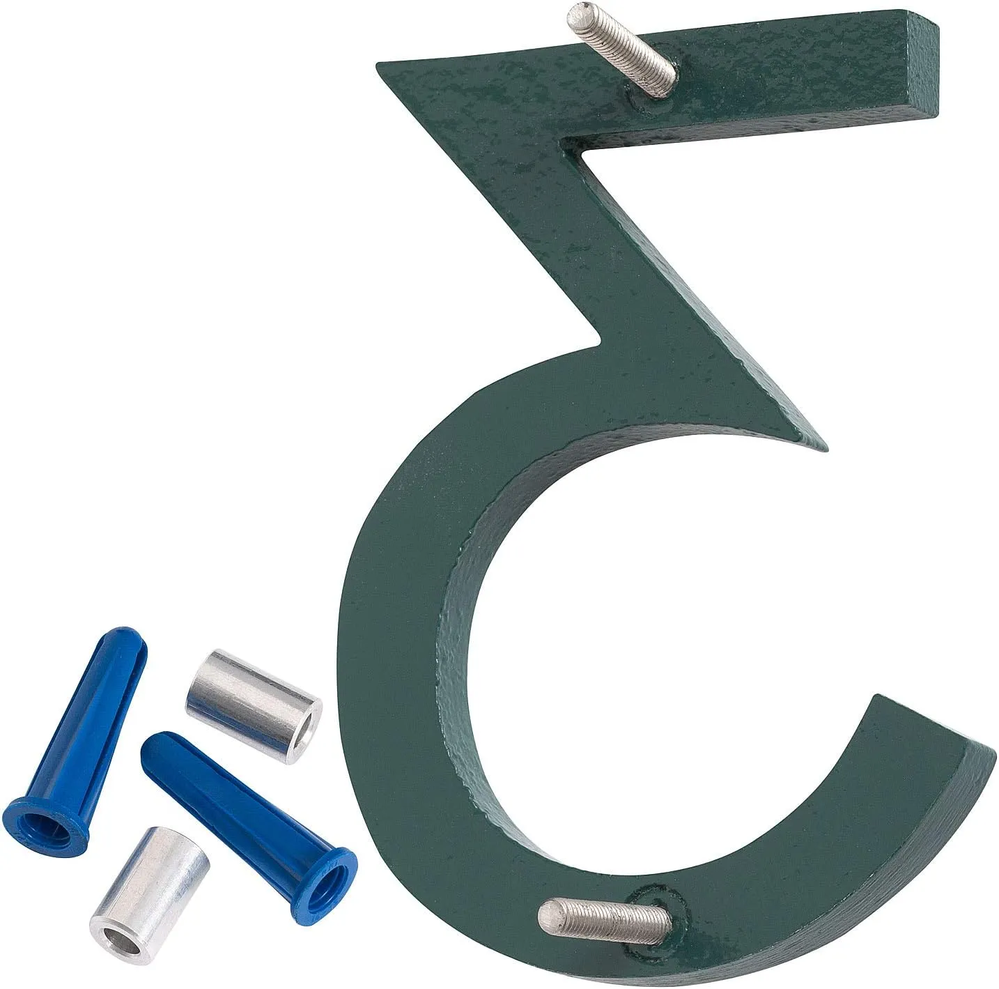 Montague Metal Products MHN-10-F-HG1-3 Solid Brushed Aluminum Modern Floating Address House Numbers, 10", Powder Coated Hunter Green