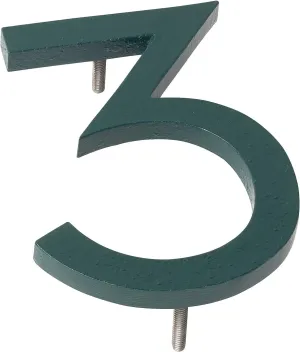 Montague Metal Products MHN-10-F-HG1-3 Solid Brushed Aluminum Modern Floating Address House Numbers, 10", Powder Coated Hunter Green