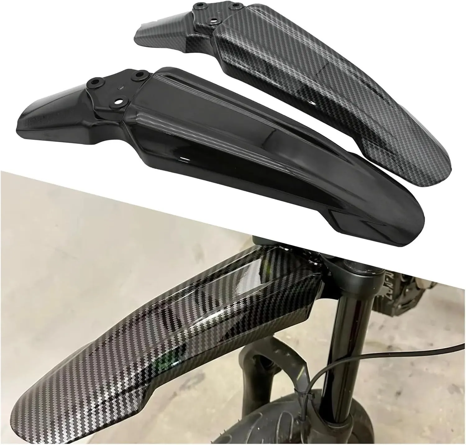 Motorcycle Front Fender Mudguards, for Light Bee X S Electric Bike DNM KKE Fastace Fork Parts(Carbon Fiber)