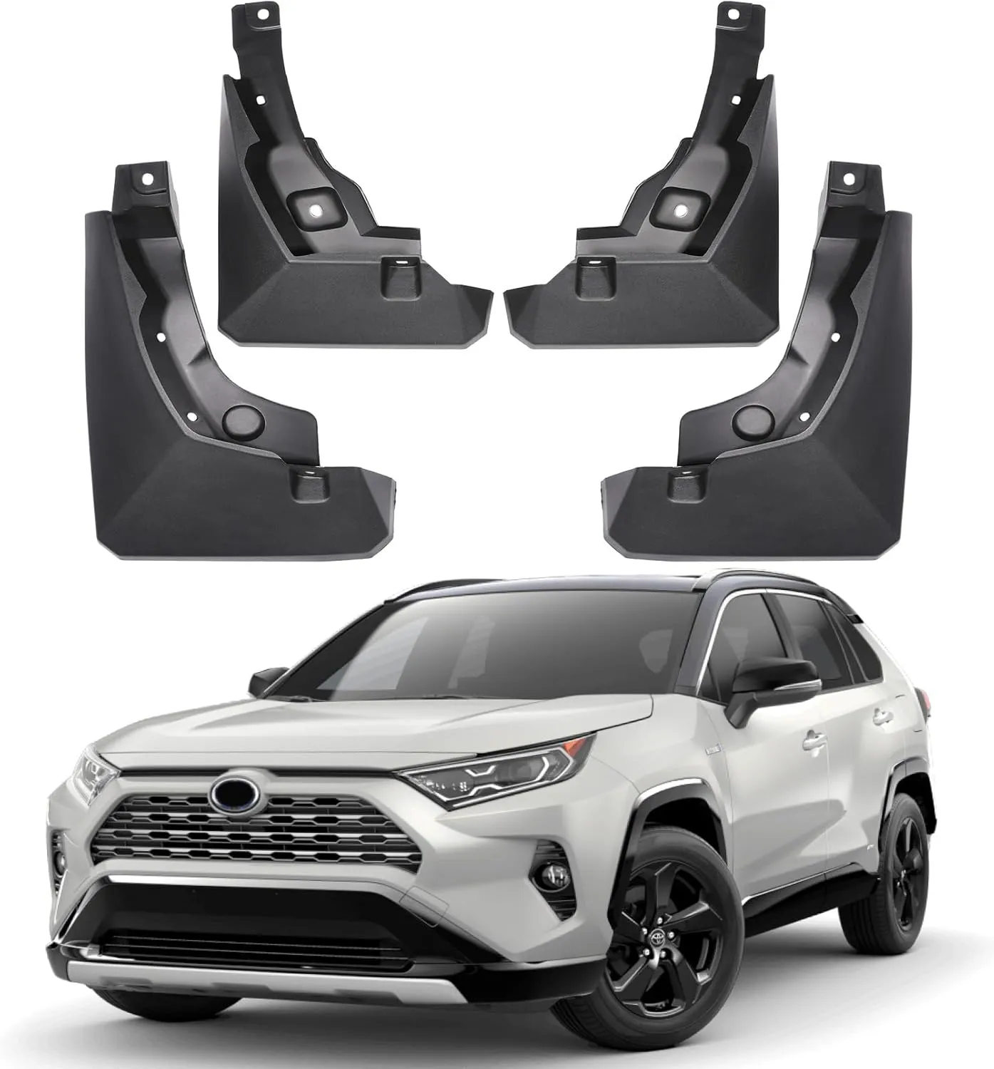 Mud Flaps Fit for Toyota RAV4 2019-2025, OEM Style No Drilling Mud Guards for RAV 4, Mudguard Mudflap Mud Guards Rear Tire Splash Compatible with 2021 2022 2023 2024 Toyota RAV4 Accessories