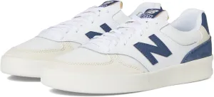 New Balance Men's 300 V3 Court Sneaker, White/Sea Salt/Vintage Indigo, 8 Wide