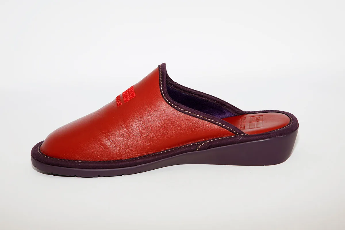 NORDIKA - 281 LEATHER MULE SLIPPER RED