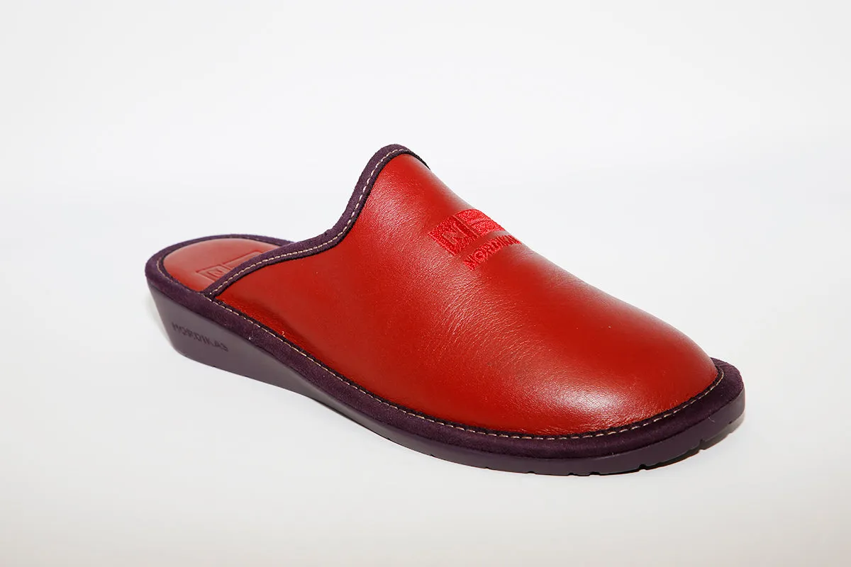 NORDIKA - 281 LEATHER MULE SLIPPER RED