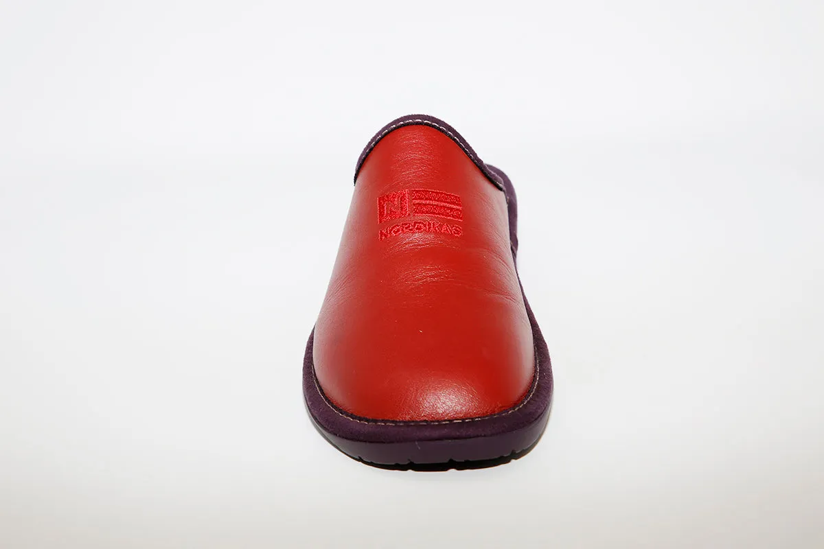 NORDIKA - 281 LEATHER MULE SLIPPER RED
