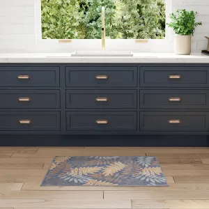 Nourison Aloha Blue Rose 2'8" x 4' Area Rug - Easy Clean, Non Shedding, Bed Room, Living Room, Dining Room, Kitchen (3' x 4')