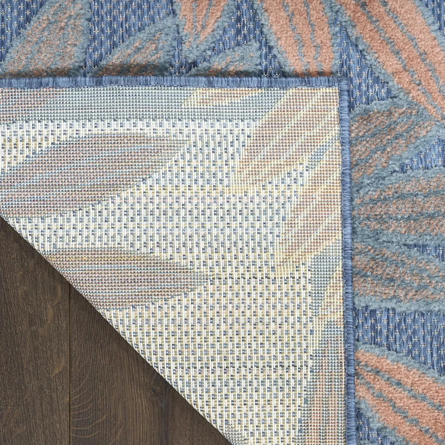 Nourison Aloha Blue Rose 2'8" x 4' Area Rug - Easy Clean, Non Shedding, Bed Room, Living Room, Dining Room, Kitchen (3' x 4')