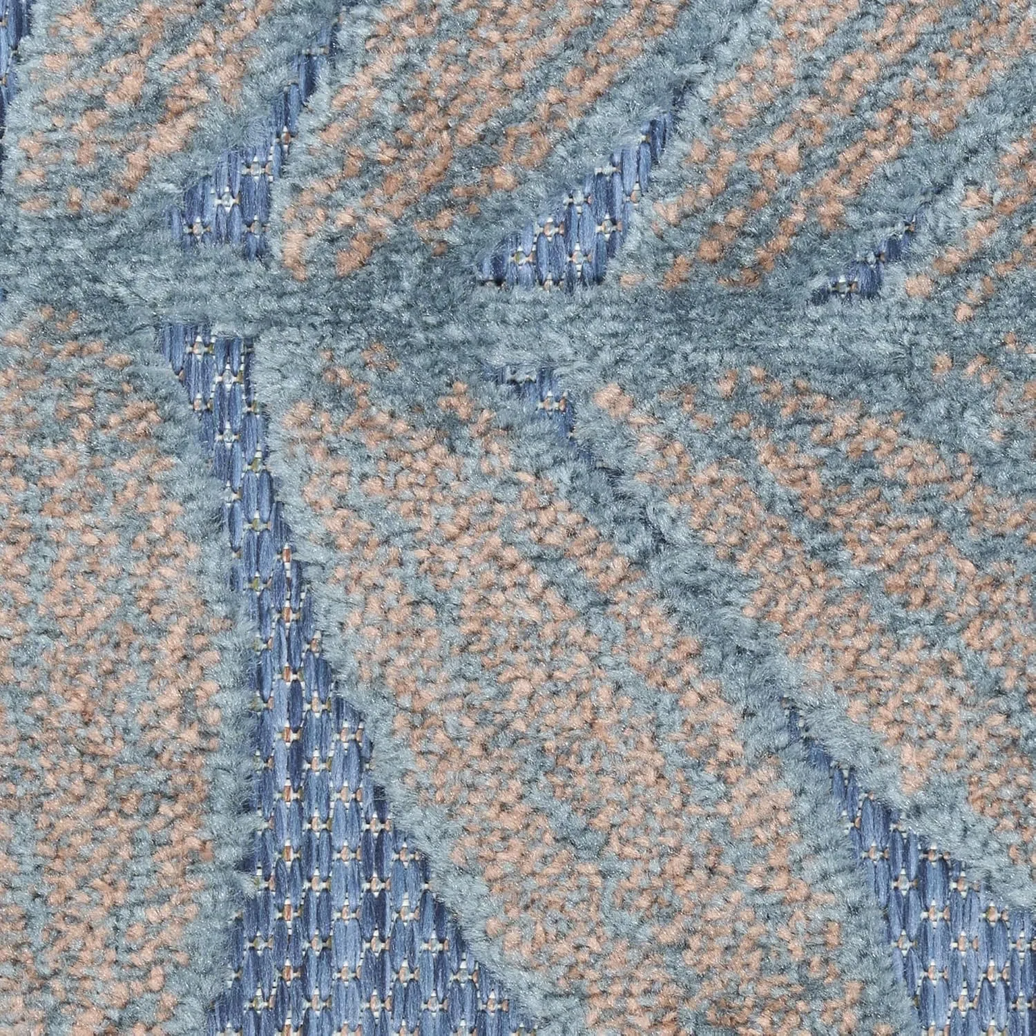 Nourison Aloha Blue Rose 2'8" x 4' Area Rug - Easy Clean, Non Shedding, Bed Room, Living Room, Dining Room, Kitchen (3' x 4')