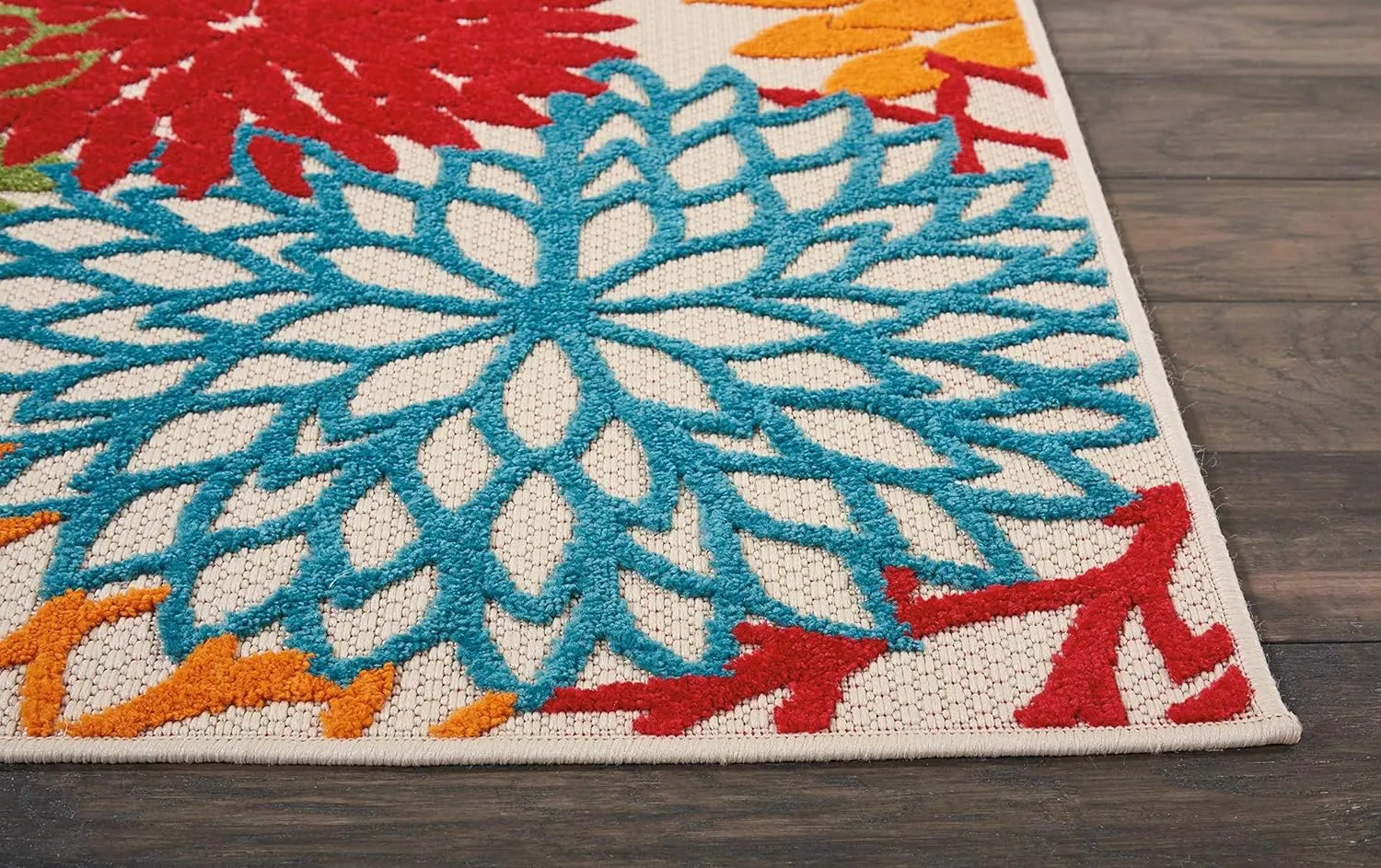 Nourison Aloha Indoor/Outdoor Green 2' x 6' Area Rug, Tropical, Botanical, Easy Cleaning, Non Shedding, Bed Room, Living Room, Dining Room, Deck, Backyard, Patio (2x6)
