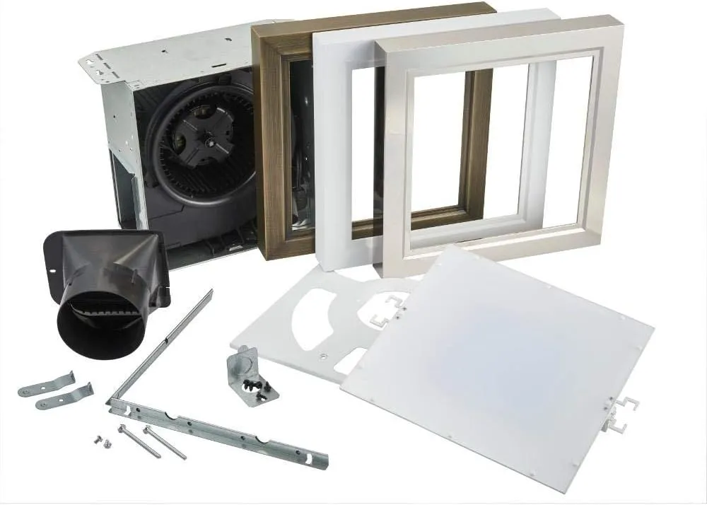 Nutone Roomside Decorative 110 CFM Ceiling Bathroom Exhaust Fan with Square LED Panel and Easy Change Trim, Energy Star