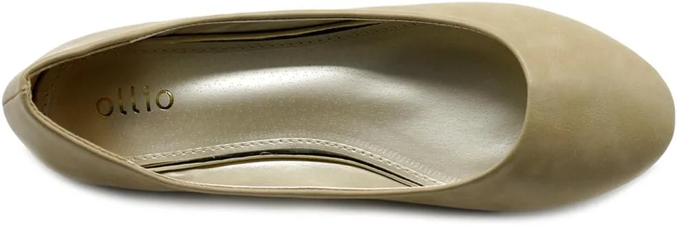 Ollio Women's Shoe Ballet Basic Light Comfort Low Heel Flat