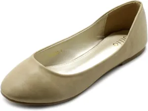 Ollio Women's Shoe Ballet Basic Light Comfort Low Heel Flat