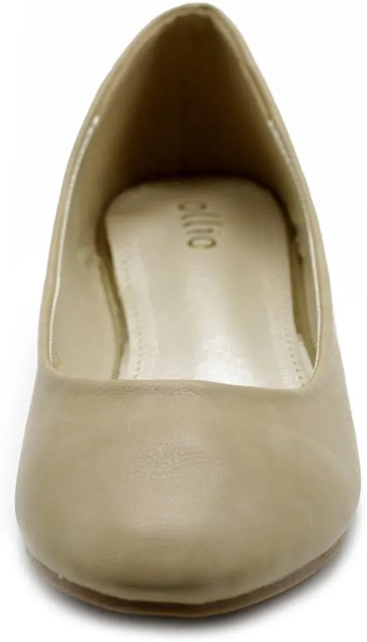 Ollio Women's Shoe Ballet Basic Light Comfort Low Heel Flat
