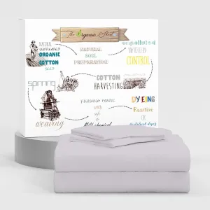 Organic 100% Cotton, Lilac Marble King Size Sheet Set, 4-Piece Deep Pockets Lilac Marble Bed Sheets, Cool & Crisp Percale Sheets for King Size Bed, Easy Fit