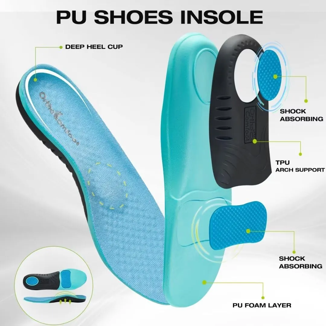 OrthoComfoot Men's Orthopedic Fashion Sneakers for Plantar Fasciitis: Comfortable Orthotic Walking Shoes with Arch Support, Casual Orthotic Flat Feet Shoes for Ankle and Foot Pain Relief