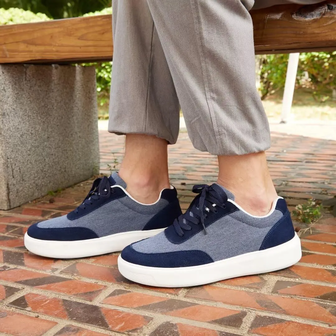 OrthoComfoot Men's Orthopedic Fashion Sneakers for Plantar Fasciitis: Comfortable Orthotic Walking Shoes with Arch Support, Casual Orthotic Flat Feet Shoes for Ankle and Foot Pain Relief