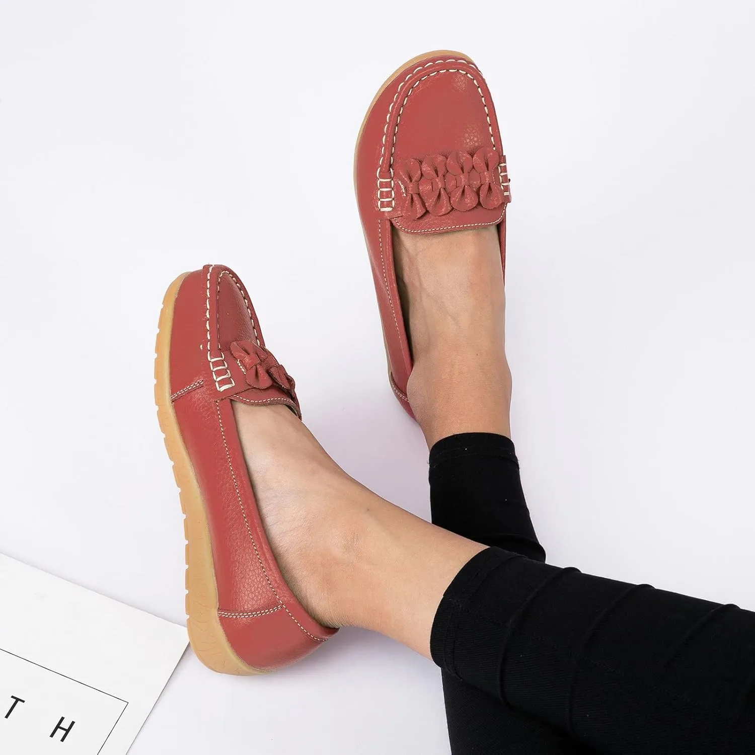 Orthopedic Slip-On Loafers for Women Comfort Dressy Flat Loafers Soft Walking Driving Shoes Business High Arch Shoe