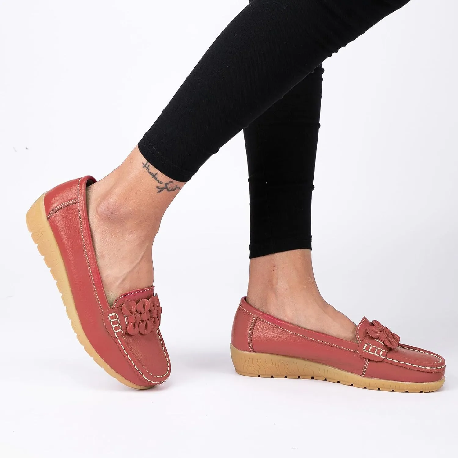 Orthopedic Slip-On Loafers for Women Comfort Dressy Flat Loafers Soft Walking Driving Shoes Business High Arch Shoe