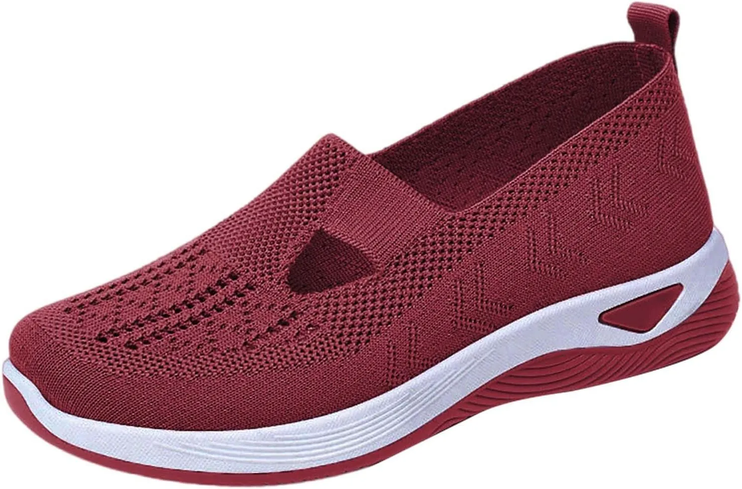 Orthowalk Shoes for Women Orthopedic Arch Support Woven Mesh Breathable Soft Sneakers Slip On Wide Diabetic Footwear
