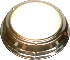 Pactrade Marine Boat 5" Lens Interior Ceiling Accent Dome Light 12V Stainless Steel with Toggle Switch Non-LED Warm White for Boat RV Room Cabin Surface Mount