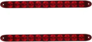 Partsam 2PCS Red 15" 11 LED Trailer Light Bar Sealed Stop Turn Tail Park Third 3rd Brake Light Truck Trailer Marker ID Bar Waterproof DOT Compliant