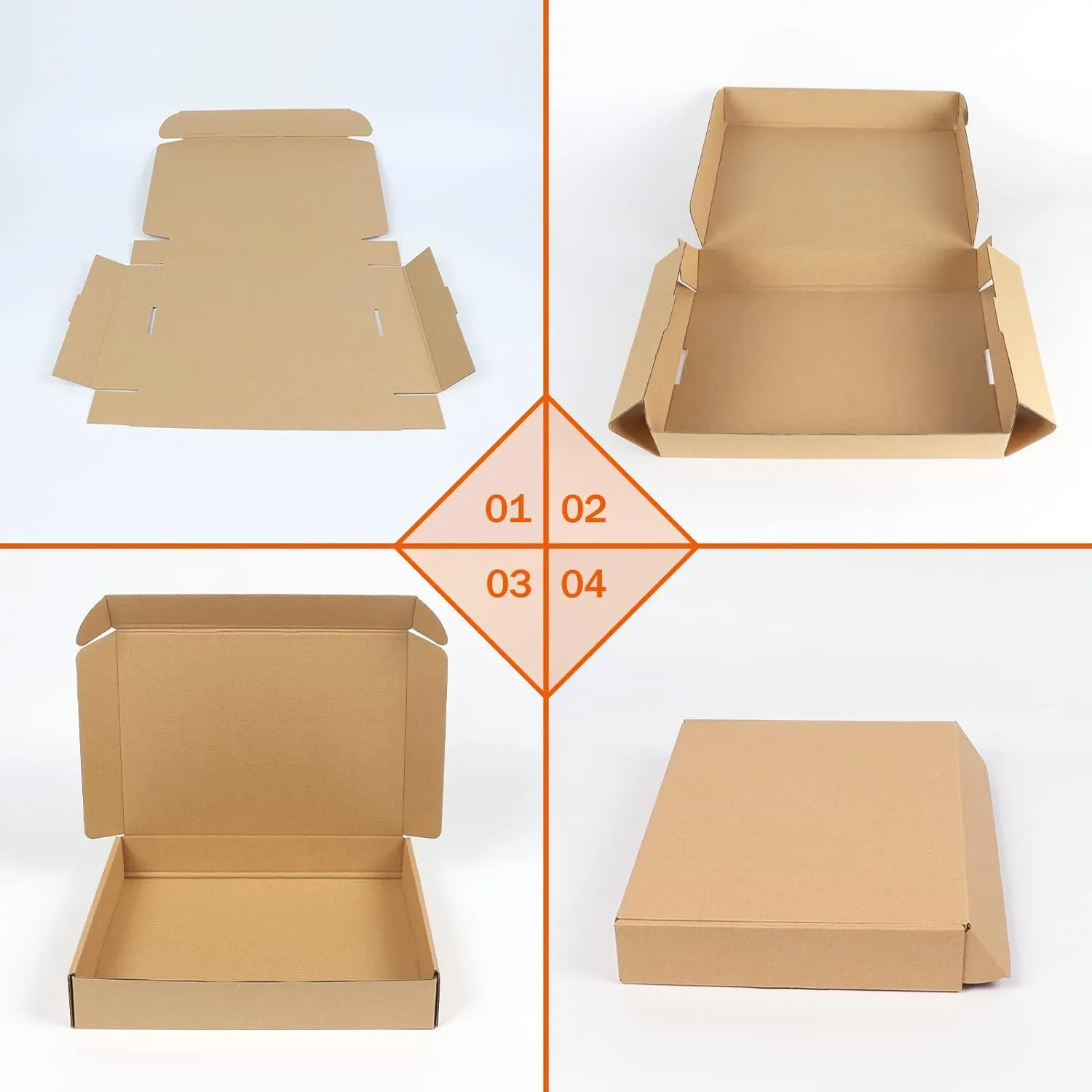 PHAREGE 12x9x2 inch Shipping Boxes Bulk 25 Pack Brown, Tab Lock Tuck Top Mailer Boxes for Packaging Small Business, Medium Cardboard Gift Boxes for Wrapping Mailing Present