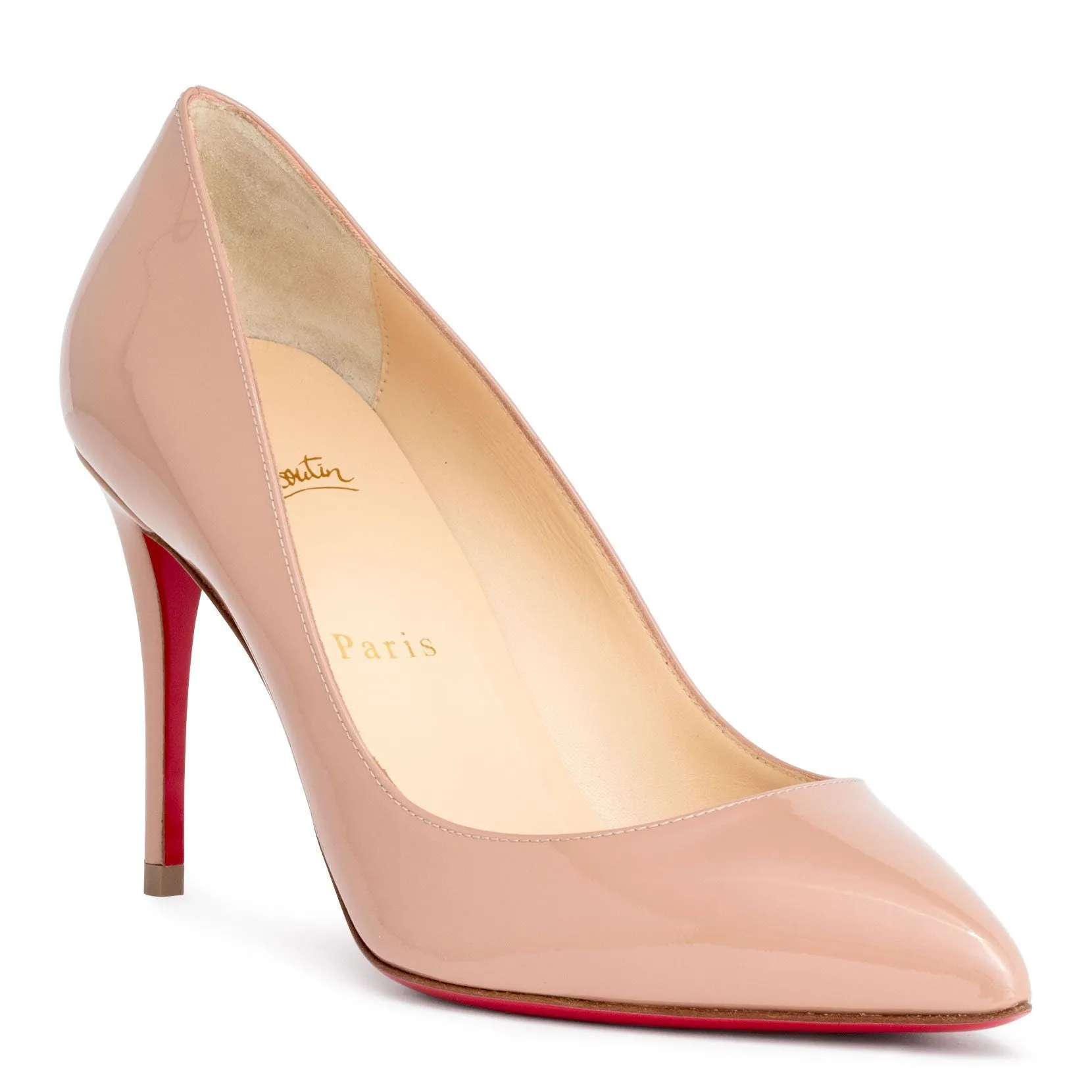 Pigalle Follies 85 beige patent pumps