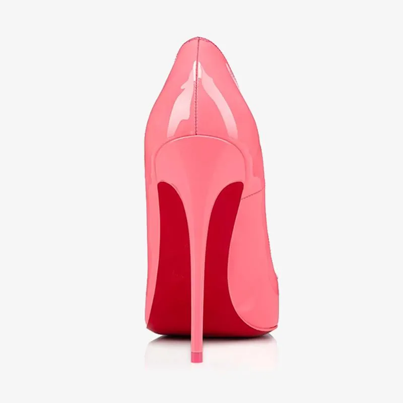 Pink Glossy Patent Leather Pointy Pump