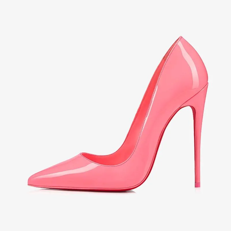Pink Glossy Patent Leather Pointy Pump
