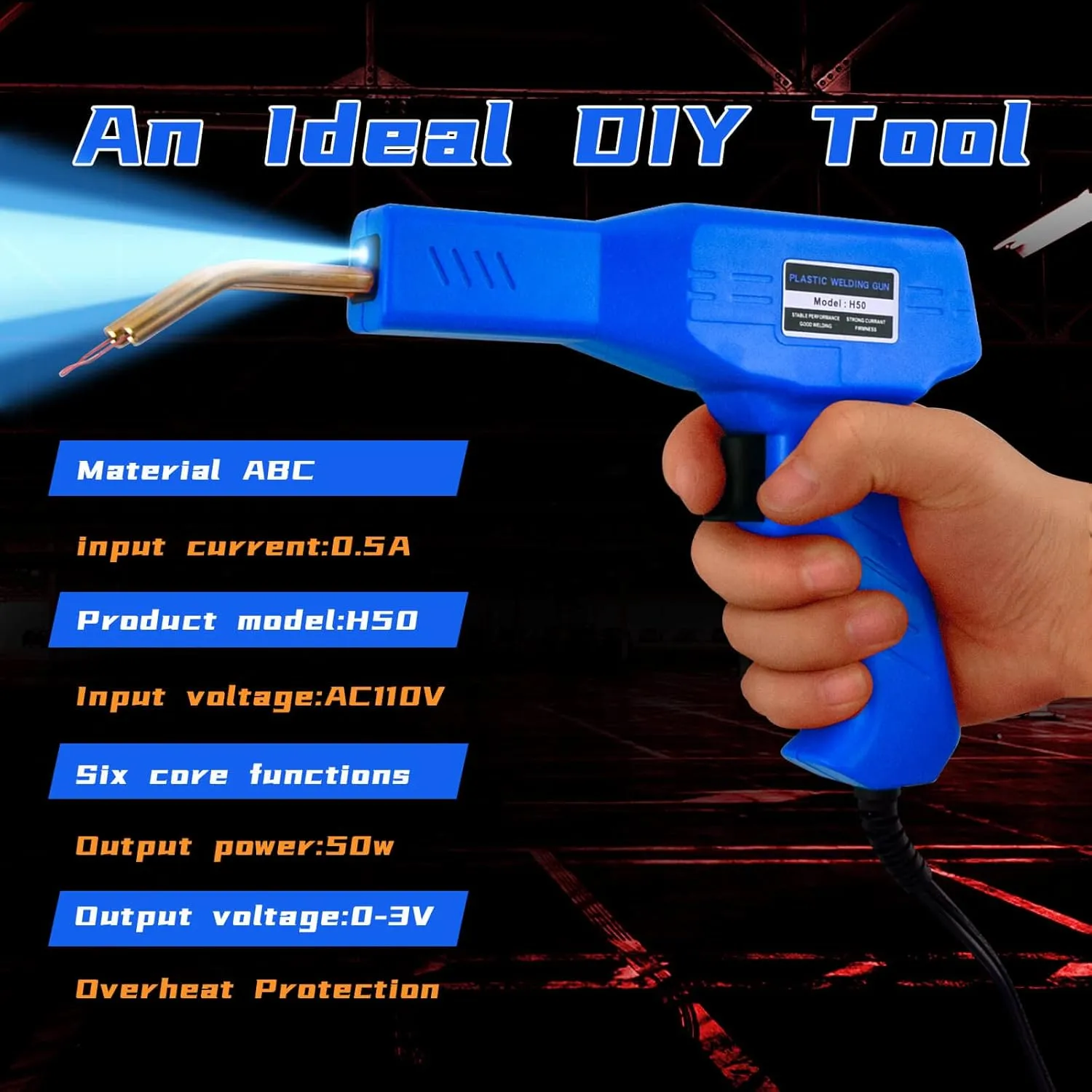 Plastic Welder, 800PCS Staples, Plastic Welding Kit, Must Have For DIYers, Instant On/Off, Plastic Welder Kit, Bumper Repair Kit Plastic Repair Kit, Portable Toolbox (Blue)