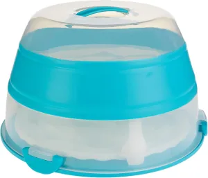 PrepWorks by Progressive Collapsible Cupcake and Cake Carrier – 24 Cupcakes, 2 Layers, Teal, Easy to Transport Desserts