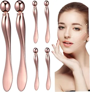 PRETYZOOM 6 Pcs Metal Eye Cream Applicator Stylish Facial Moisturizer Roller Spatula for Easy Cleaning Compact Design for Travel Home Use Finish