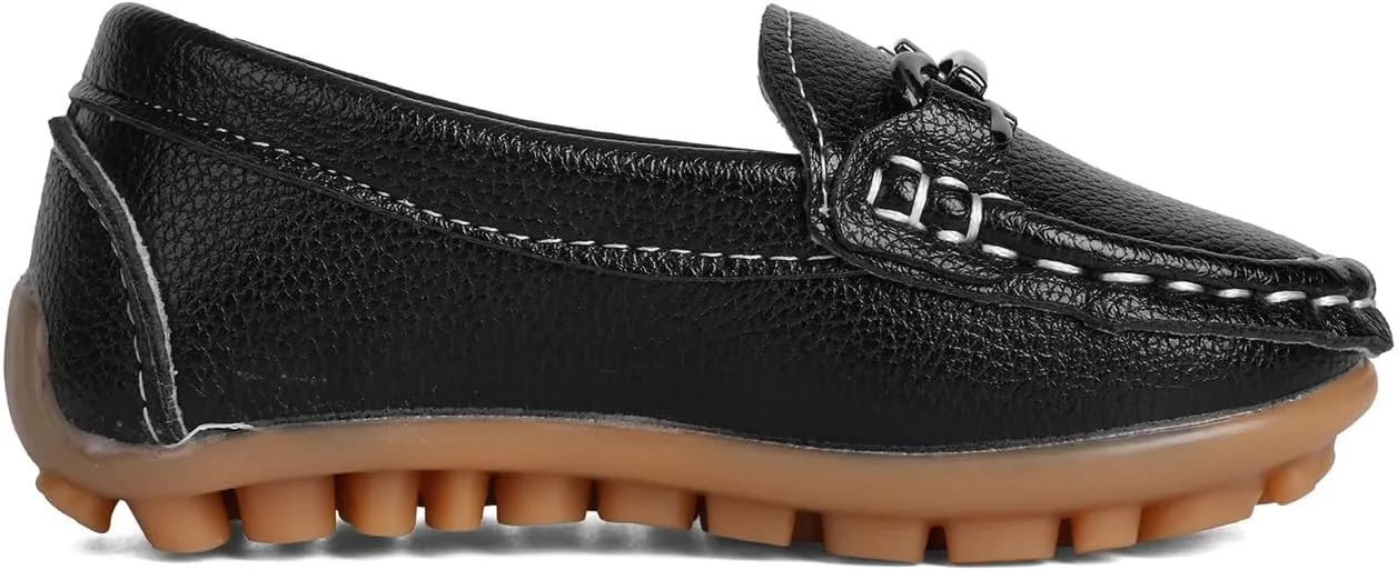 QIETION Toddler Little Kid Boys Girls Soft Slip On Loafers Dress Flat Shoes