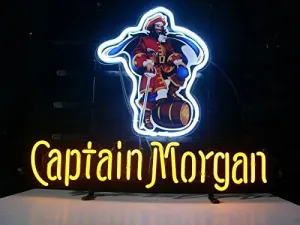 Queen Sense 20"x16" Captain Morgans Rum Neon Sign Light Man Cave Bar Pub Beer Gift Neon Lamp A120CMRLY