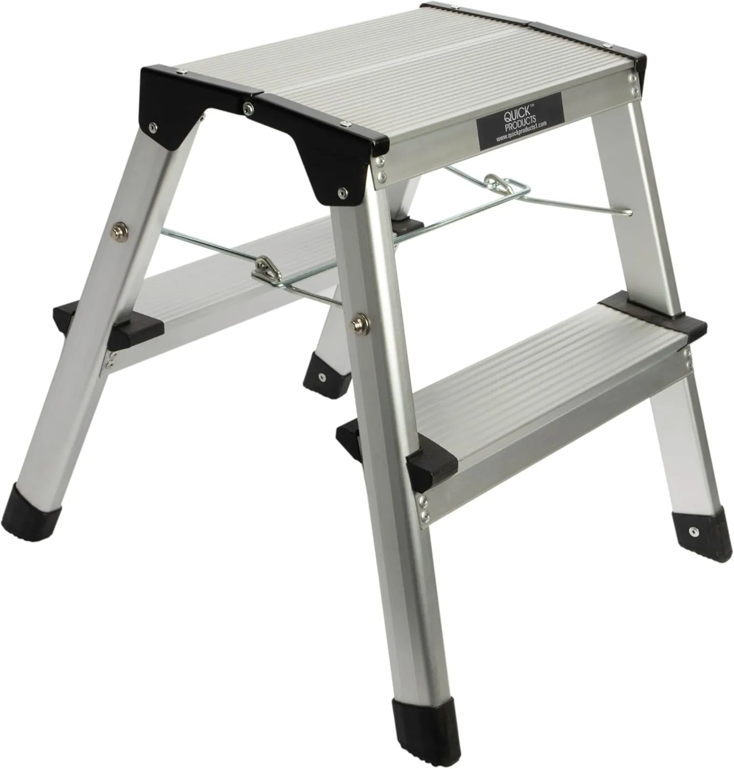 Quick Products QP-FTSS Slim-Profile Easy Folding Two-Step Stool - 200 lbs. Capacity