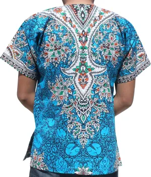 RaanPahMuang Unisex Cotton Shirt Africa Dashiki Detailed Art Vibrant Colors Plus Size