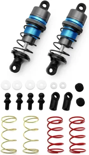 Rc Car Shock Absorber 1Pair 63Mm 1/10 of Metal Hydraulic Shock Absorbers RC Remote Control Car Flat for Racing Drift Parts Accessories Upgrade Replacement Use(Blue)
